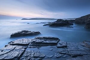 Images Dated 26th June 2013: Trevose Head at dusk from Treyarnon Point, North Cornwall, England. Summer (June)