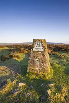 Triangulation Pillar (Trig Point) on Winsford Hill in Exmoor National Park, Somerset