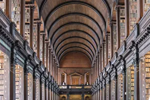 Books Prints: Trinity College library, Dublin, Ireland, Europe