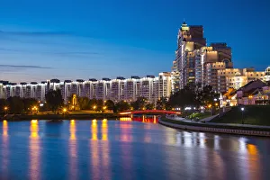 Trinity Suburb & Central Minsk along the Svishlach river, Belarus