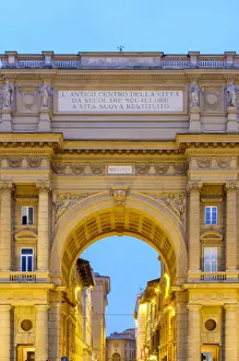 Republic Square Prints: The triumphal arch on Piazza della Repubblica (Republic Square), Florence (Firenze)