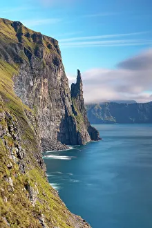 Faroese Prints: Trollkonufingur or Witches Finger, Sandavagur, Vagar, Faroe Islands, Denmark