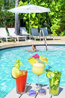 Open Prints: Tropical Drinks, Pina Colada and Mojito, Bloody Mary Key West, Florida, USA