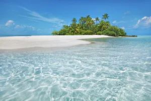 Tropical lagoon with palm island - Maldives, South Male Atoll