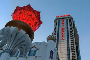 Images Dated 8th August 2022: Trump Taj Mahal Casino Resort extertior at twilight