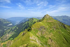 Images Dated 1st September 2021: Tschuggen, Mannlichen and Lauberhorn, Wengen, Berner Oberland, Bernese Alps, Grindelwald