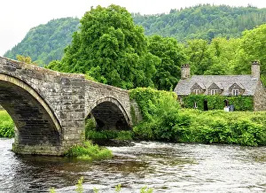Grade Ii Prints: Tu Hwnt i'r Bont tearoom and Pont Fawr Bridge over Afon Conwy in Llanrwst