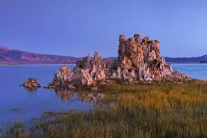 Mono Basin National Scenic Area Collection: Tufa formations at Mono Lake at sunrise, Mono Lake Tufa State Reserve, Sierra Nevada