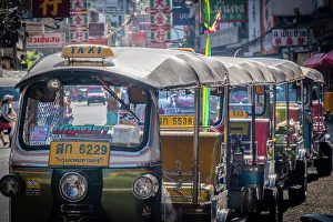 China Town Prints: Tuk-tuks in Chinatown, Bangkok, Thailand