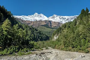 Lower Mustang Prints: Tukuche Peak from Naurikot on the Kali Gandaki river, Lower Mustang, Nepal