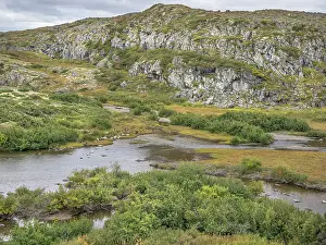 Streams Prints: Tundra habitat and small stream near the Anderson Esker in Nunavik, Quebec, Canada