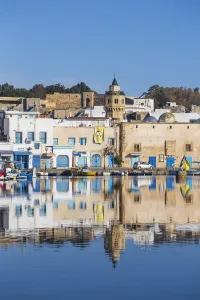 Muslim Prints: Tunisia, Bizerte, The Old Port and Kasbah mosque