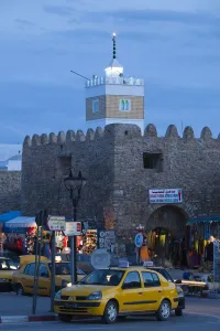 Structures Prints: Tunisia, Cap Bon, Hammamet, Place 7 Novembre and Medina mosque
