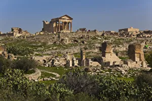 Tunisia, Central Western Tunisia, Dougga, Roman-era city ruins, Unesco site, view