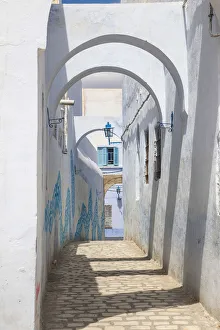 Walled City Prints: Tunisia, Kairouan, Coppled path in the Madina