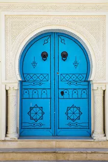 Tunisia, Kairouan, Madina, Blue door