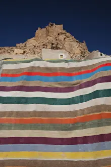 Rugs Prints: Tunisia, Ksour Area, Douiret, abandoned Berber town, Berber carpet