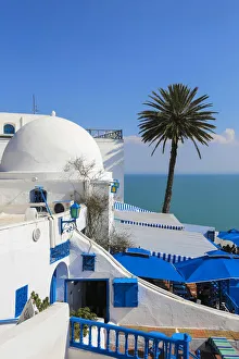 Tunisia, Sidi Bou Said, Cafe des Delices, also called Cafe Sidi Chabaane