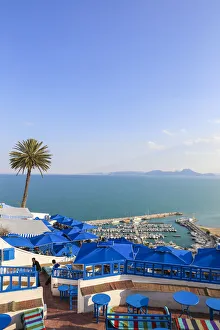 Tunisia, Sidi Bou Said, Cafe des Delices, also called Cafe Sidi Chabaane