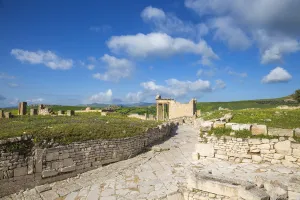 Capitol Prints: Tunisia, Teboursouk, Dougga archaeological site, Roman road leading to The Capitol