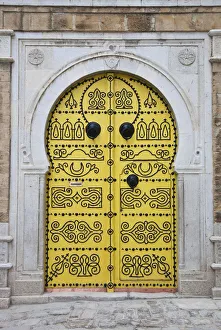 Tunisia, Tunis, Medina, door on Dar el Jeld Street