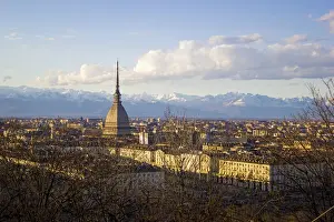 Turin, Piemonte, Italy. cityscape from Monte dei Cappuccini