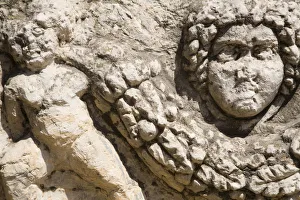 Turkey, Eastern Turkey, Gaziantep, Gaziantep museum, Madusa head on Roman Sarcophagus