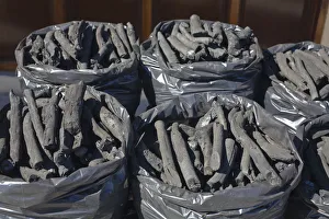 Turkey, Eastern Turkey, Gaziantep, Antep, Bazaar, Bags of Coal
