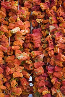 Images Dated 18th August 2008: Turkey, Eastern Turkey, Gaziantep, Antep, Dried red peppers