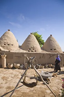 Turkey, Eastern Turkey, Harran, Traditional mud brick Beehive houses