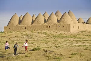 Images Dated 18th August 2008: Turkey, Eastern Turkey, Harran, Traditional mud brick Beehive houses