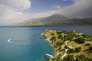Armenian Prints: Turkey, Eastern Turkey, Lake Van, Akdamar Island, Armenian Church of the Holy Cross