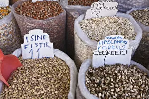 Images Dated 28th July 2008: Turkey, Eastern Turkey, Sanliurfa (Urfa), Nuts and seeds for sale in market