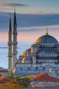 Domes Prints: Turkey, Istanbul, Sultanahmet, The Blue Mosque (Sultan Ahmed Mosque or Sultan Ahmet
