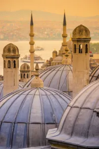 Sultanahmet Prints: Turkey, Istanbul, Sultanahmet, domes of the Suleymaniye Mosque (Suleymaniye Camii)