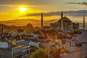 Images Dated 13th June 2014: Turkey, Istanbul, Sultanahmet, Sunrise over Hagia Sophia (or Ayasofya), Greek Orthodox
