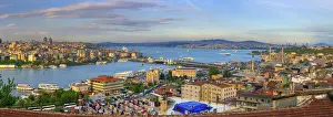 Istanbul Prints: Turkey, Istanbul, View over Beyoglu and Sultanahmet Districts, The Golden Horn