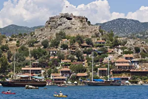 Antalya Province Prints: Turkey, Mediterranean Coast, Antalya Province, Kalekoy, Crusader fortress