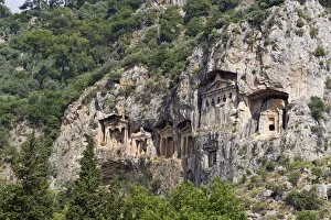 Images Dated 12th May 2008: Turkey, Mugla Province, Dalyan / Kaunos, Lycian rock tombs