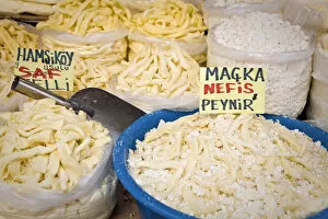 Turkey, Trabzon, Cheese on Market stall