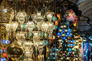 Images Dated 29th April 2020: Turkish lamps, Grand Bazaar, Istanbul, Turkey
