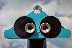 Images Dated 2nd November 2022: Turquoise-blue telescope at the Zingst pier, Mecklenburg-Western Pomerania, Baltic Sea