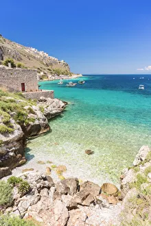 Turquoise sea color at Limeni beach, Mani region, Peloponnese, Greece, Europe