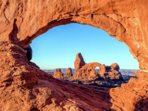 Red Rocks Prints: Turret Arch through North Window, Arches National Park, Utah, USA