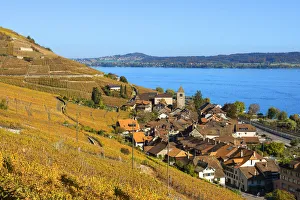 Hans Georg Eiben Prints: Twann and Lake Biel, Bern, Switzerland