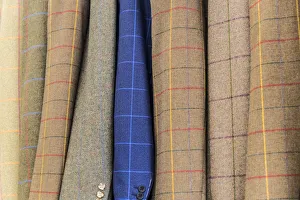 Images Dated 23rd January 2015: Tweed jackets on rail, UK