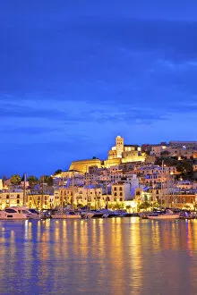 Images Dated 2nd November 2018: Twilight Over Old Ibiza Town, Ibiza, Balearic Islands, Spain