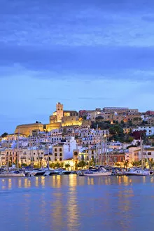 Images Dated 2nd November 2018: Twilight Over Old Ibiza Town, Ibiza, Balearic Islands, Spain