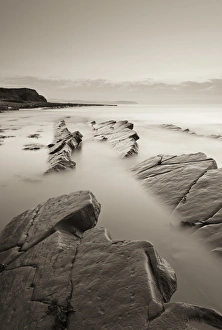 Images Dated 8th July 2013: Twilight skies above rocky Kilve Beach on the Somerset Coast, England. Summer (July)