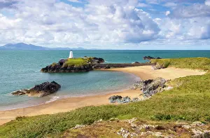 Anglesey Prints: Twr Bach lighthouse on Llanddwyn Island in Anglesey, Wales